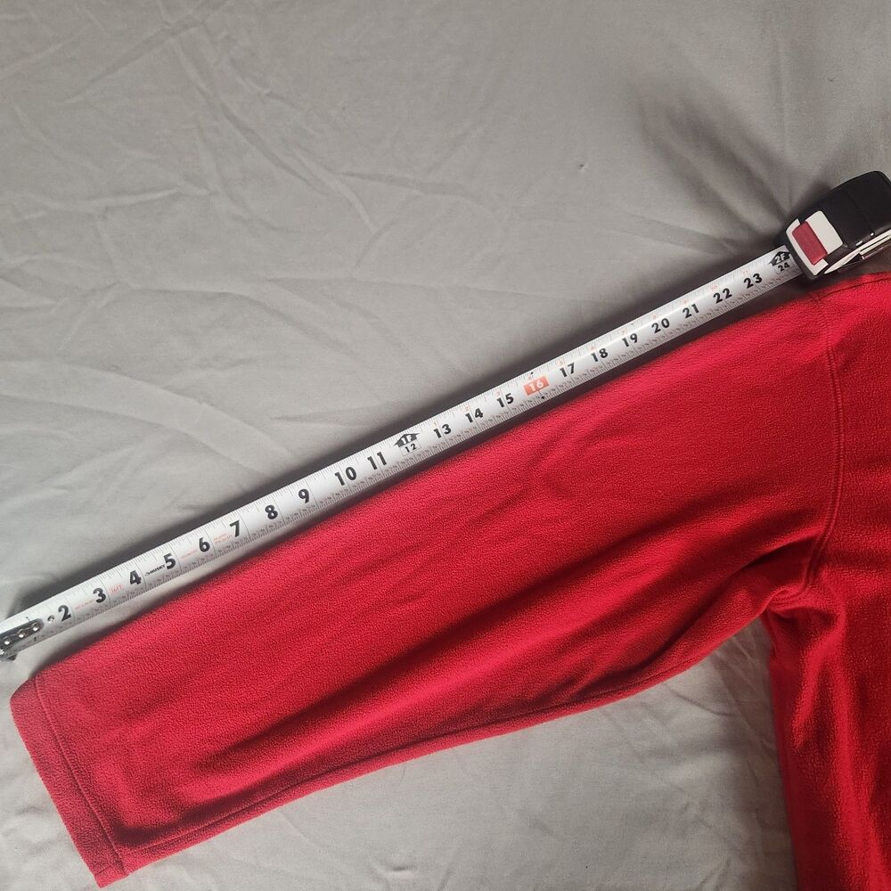 Lands’ End Red Fleece Quarter Zip Pullover Jacket Women’s Size L - Picture 6 of 10
